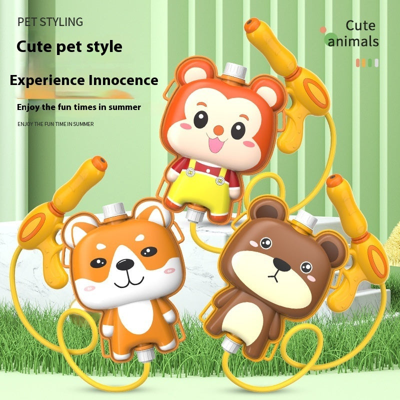 Children's Pull-out Backpack Water Gun Toy Water Playing Outdoor Water Fight Water