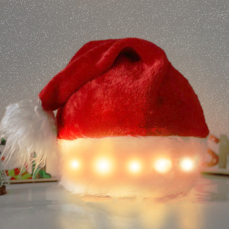 Christmas Hat LED Light Plush Children's Adult Christmas Decorations
