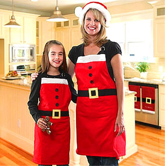 Red Merry Christmas Apron Christmas Apron For Girls & Women