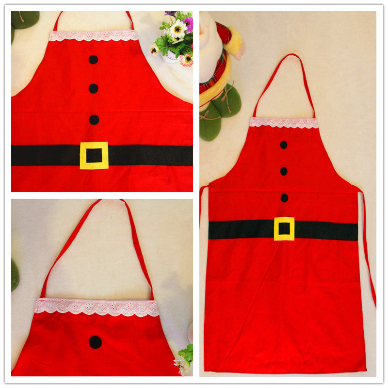 Red Merry Christmas Apron Christmas Apron For Girls & Women