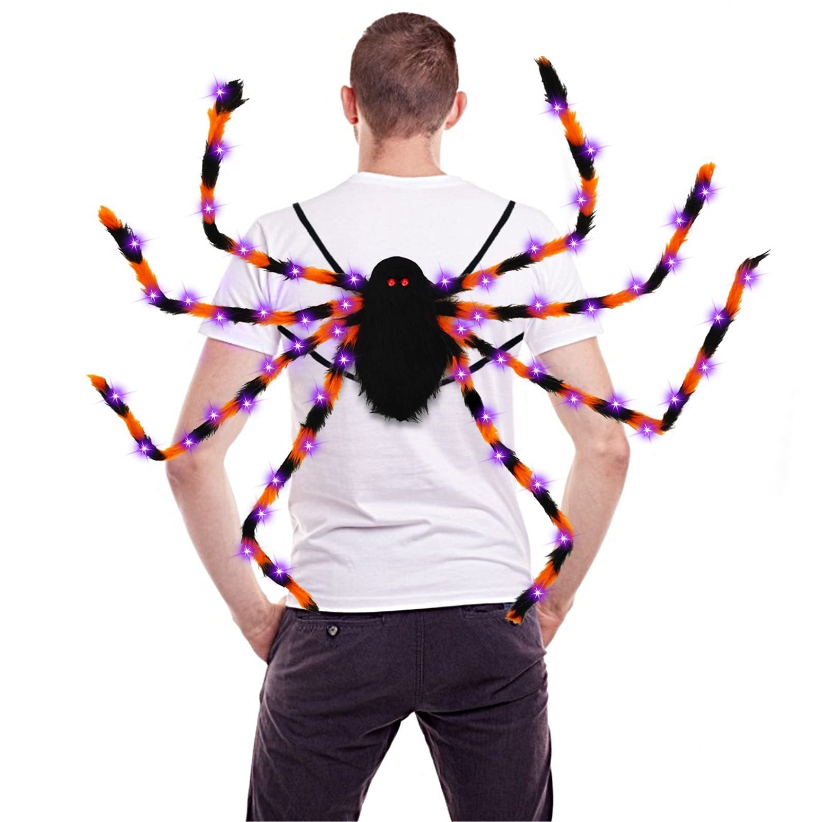 Halloween Spider Backpack Nine LED Modes Plush Sugar Bag
