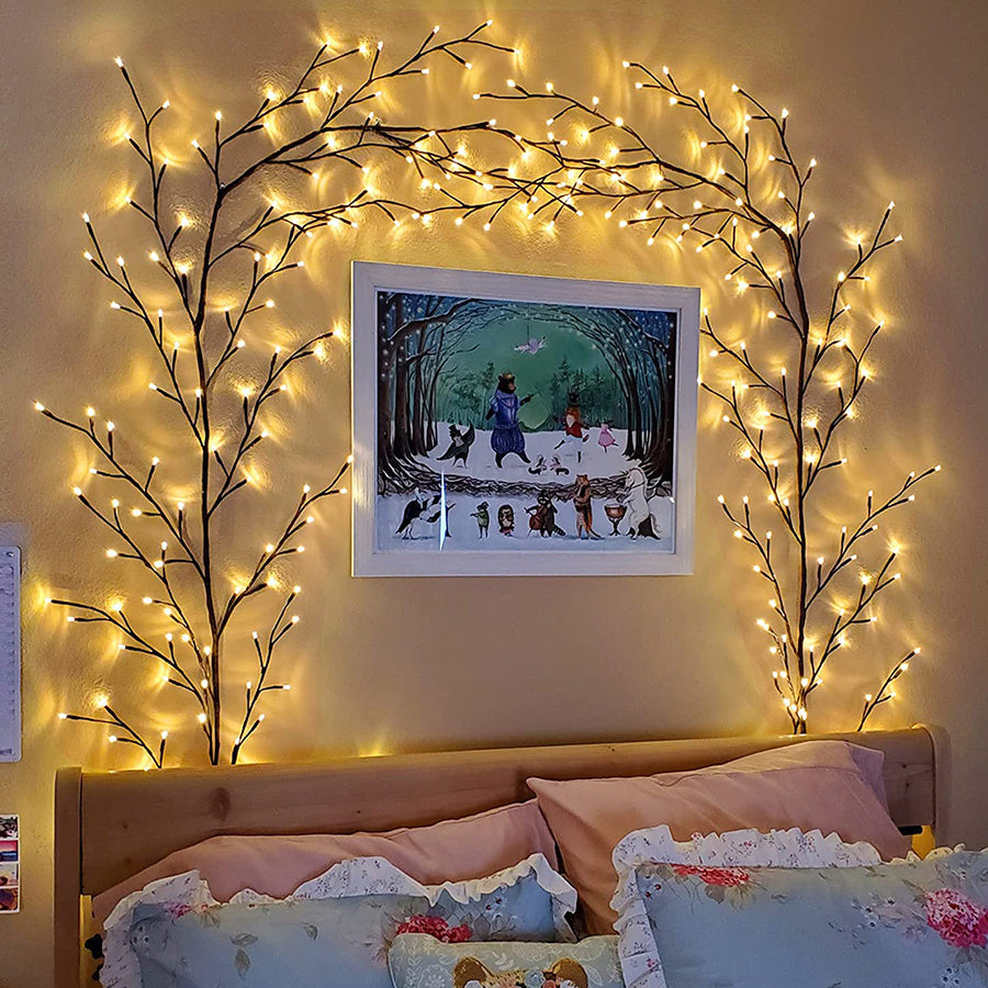 Vines With Lights Christmas Garland Light Flexible DIY Willow Vine Branch LED Light For Room Wall