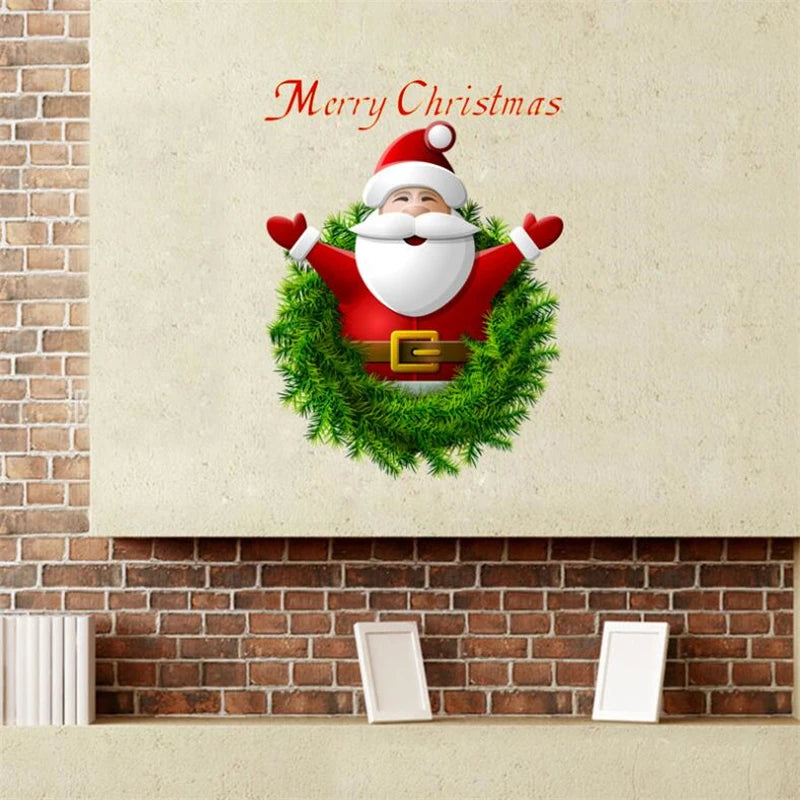 Christmas theme  wall stickers  supermarket  window glass decoration wall decal Christmas decorations