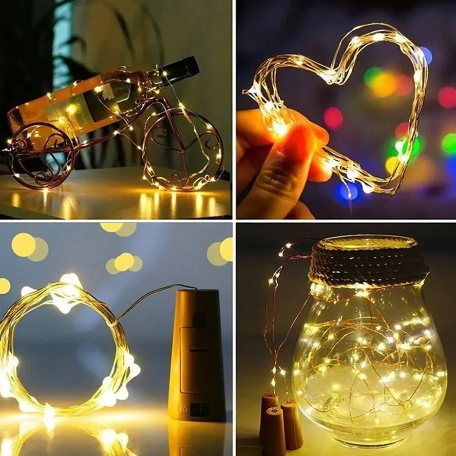 1M/2M/3M Wine Cork LED Battery Lighting Strings Bottle Lights for Party Wedding Christmas Halloween Bar Decor Creative Lights