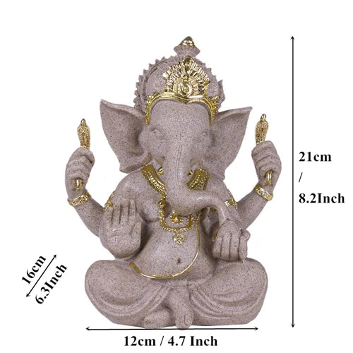 Sandstone Indian Ganesha  God Statue Religious Hindu  Shop Office Home Decoration Crafts