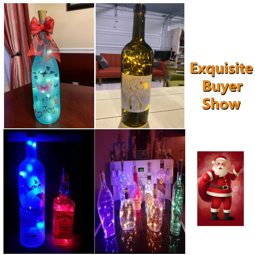 1M/2M/3M Wine Cork LED Battery Lighting Strings Bottle Lights for Party Wedding Christmas Halloween Bar Decor Creative Lights
