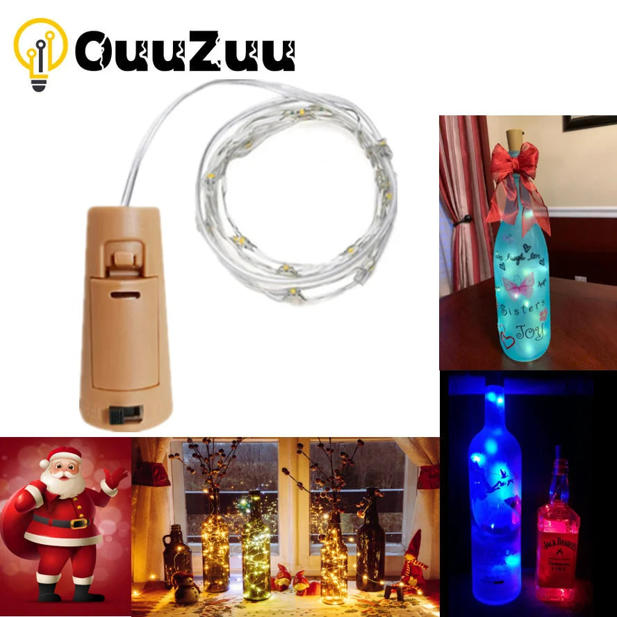 1M/2M/3M Wine Cork LED Battery Lighting Strings Bottle Lights for Party Wedding Christmas Halloween Bar Decor Creative Lights