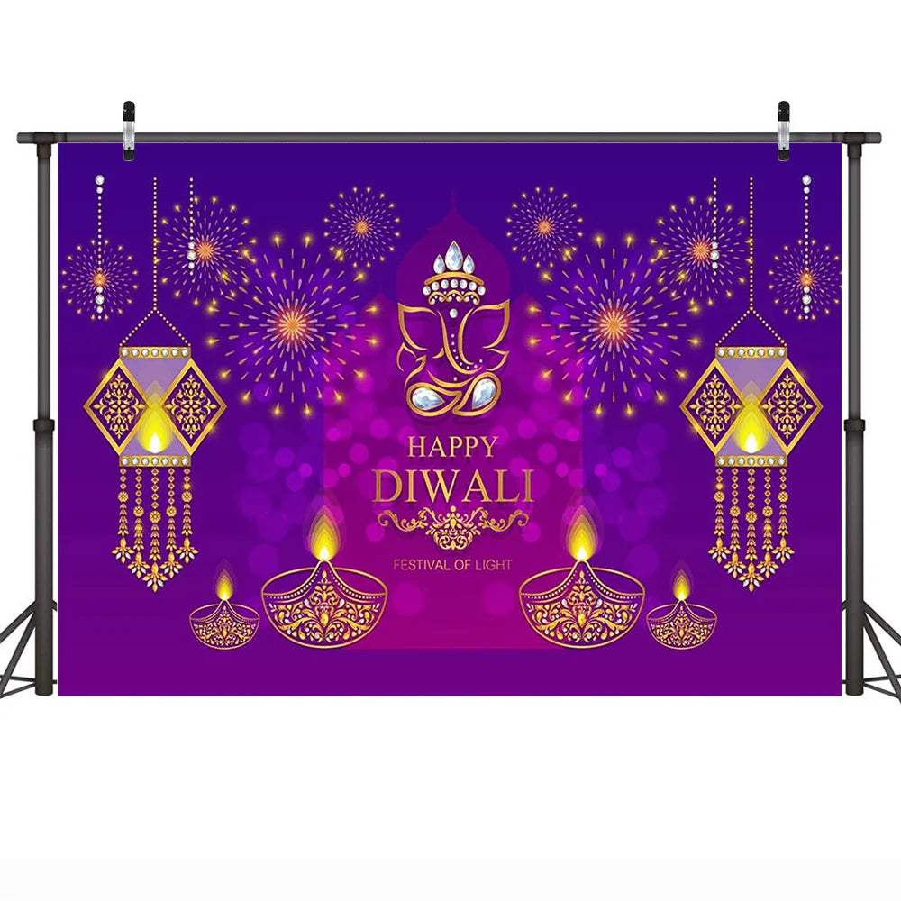 Diwali Festival Photography Backdrop Candle Mural India Diwali Background Lights Laxmi Puja Backdrops Photo Studio