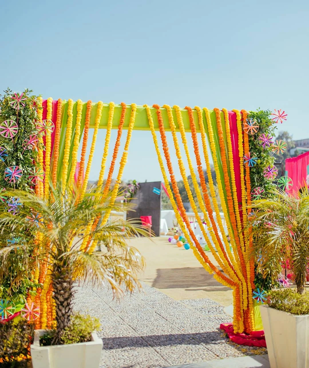 2 Pcs Marigold Flower Garland with бо Flowers for Diwali