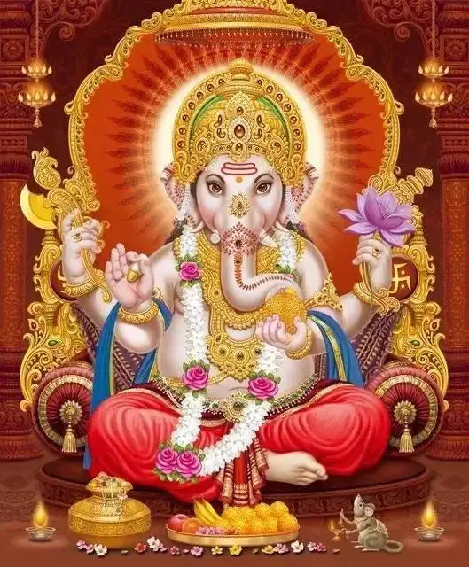 God Ganesha Canvas Wall Art God Series Religious Temple Print for Living Room Decor