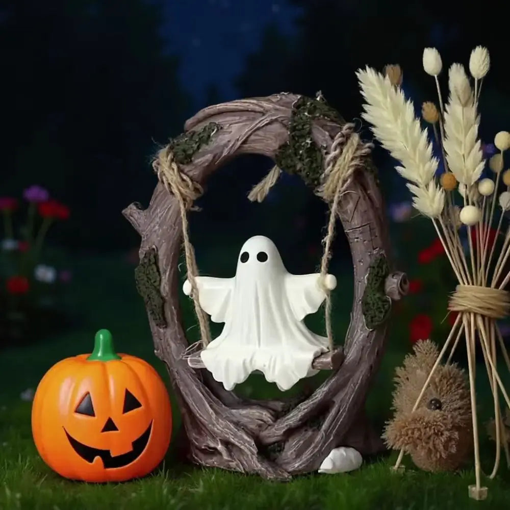 Halloween Themed Halloween Swing Ghost Ornament Handicraft Model Spooky Ghosts Decor Collectible Statue