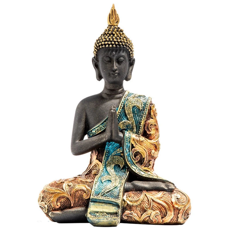 New Buddha Statue Thailand Sculpture Resin Handmade Buddhism Hindu Feng Shui Figurine Meditation Home Decor Ornament