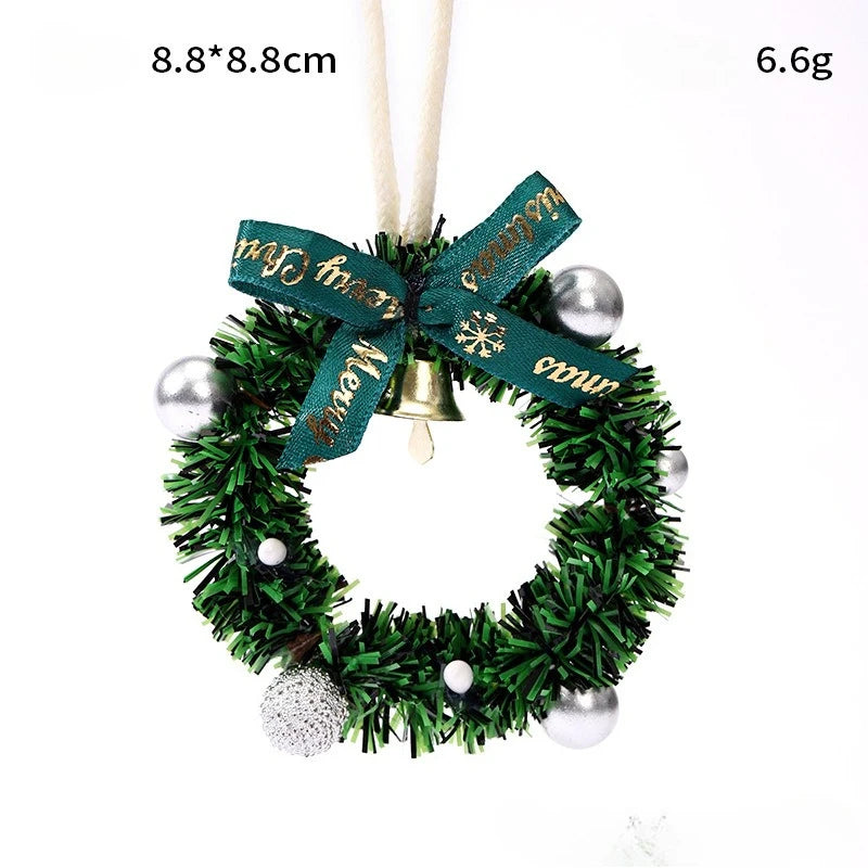 Christmas decoration car ornaments bells, Christmas tree decorations, atmosphere window layout, pendant mini wreaths