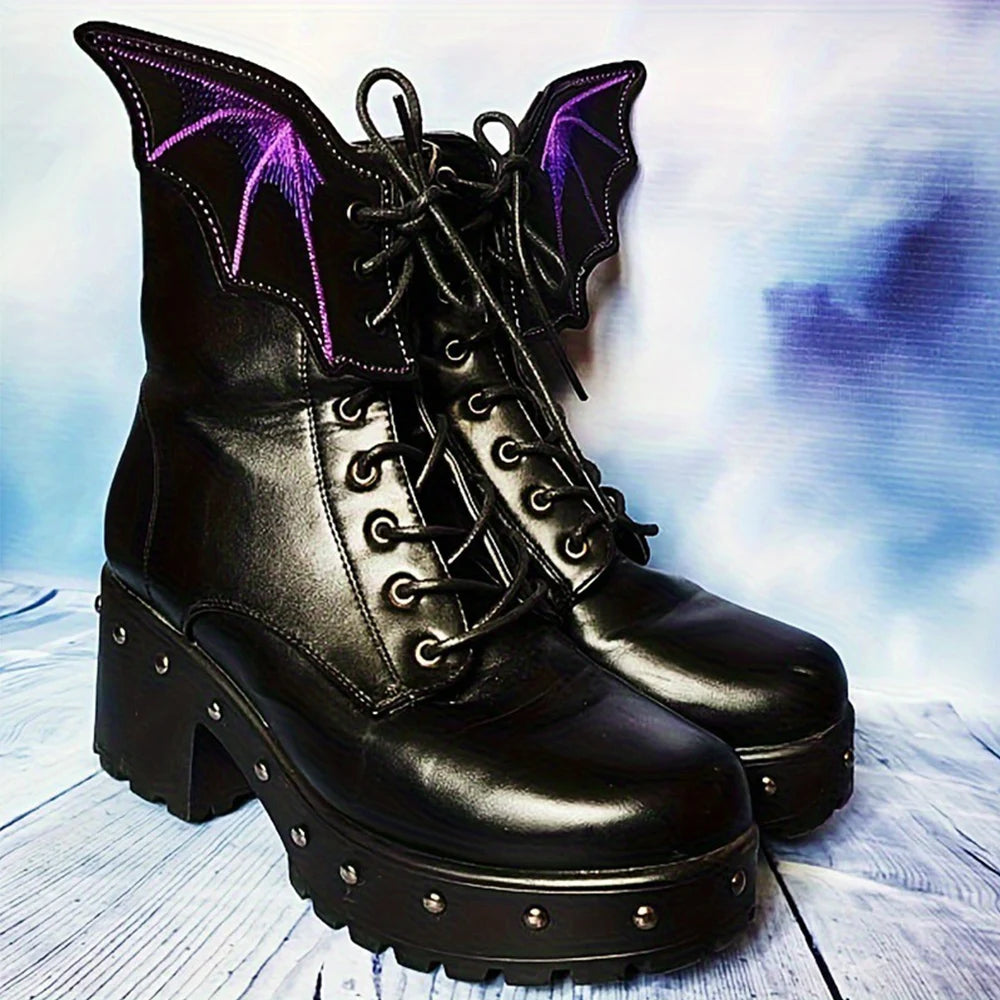 1Pair Fashion Leather Bat Shoe Wings Ornament Halloween Party Fun Skate Shoes Decorations DIY Adult Kids Shoe Decor Accessories