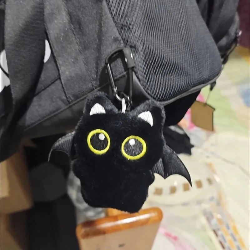 Cute Keychain Kawaii Black Cat Keychain Plush Cats Toy Backpack Hanging Pendant Decoration Keyring Halloween Ghost Theme Gifts