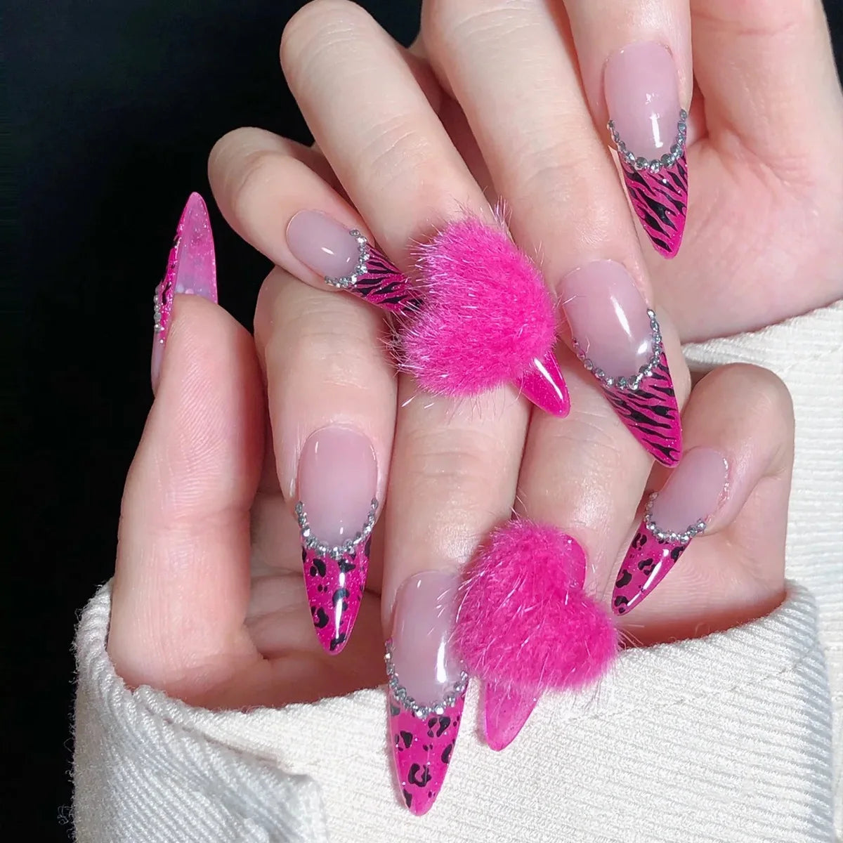 Halloween Red Bloodstain False Nails Long Coffin Ballet Full Cover Press on Nails Detchable Full Cover Fake Nail Patches 24pcs