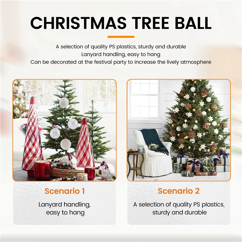 ABYN-Christmas Ball Baubles Big Tree Decorations Balls Xmas Party Hanging Ornaments Christmas Decorations For New Year
