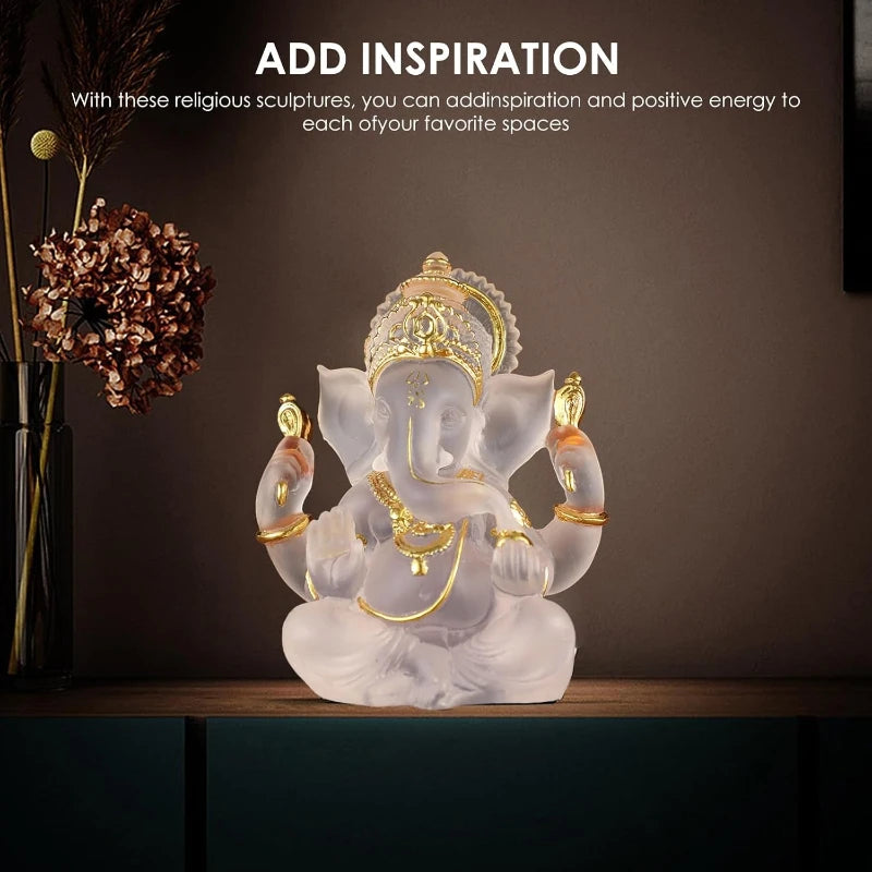 Divine Ganesha Statue God Decor Luxury Hindu Temple Art Altar Showpiece Gift for Blessings Meditation