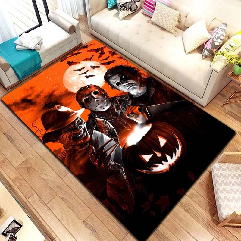 M-Michael Myers Horror Halloween Decorative Warmer Rug Home Living Room Bedroom Carpet Bathroom Kitchen Non Slip Carpet