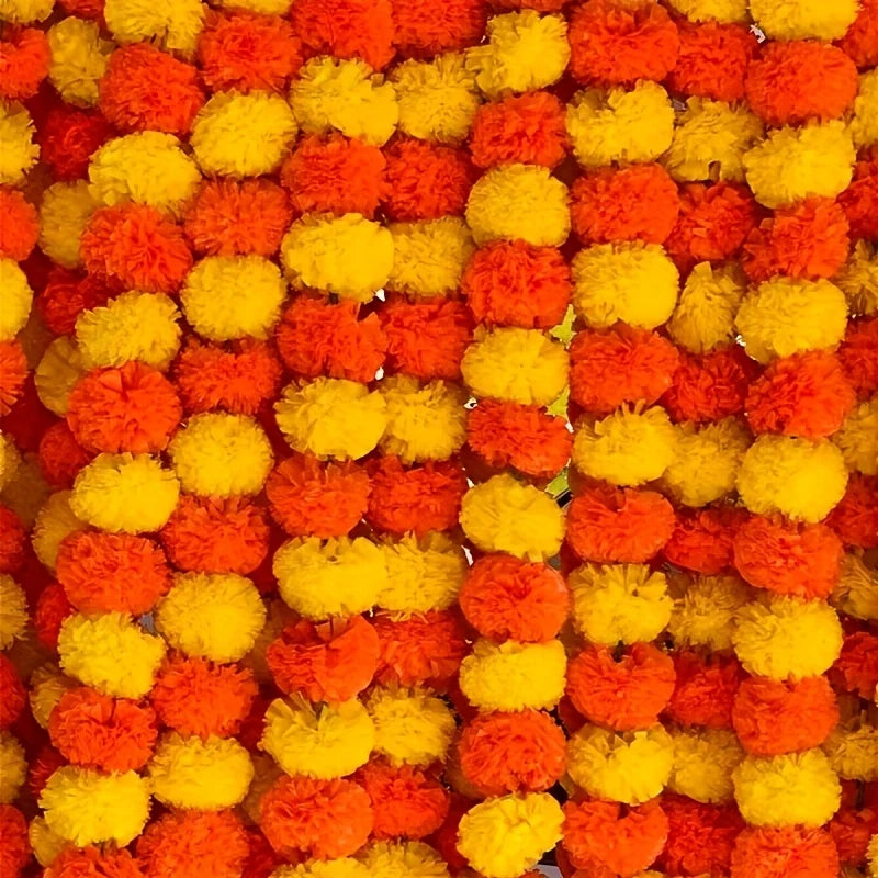 1pc Marigold Garland for Decoration Artificial Marigold Flower Diwali