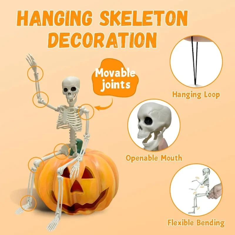 40cm Halloween Human Shape Skeleton,Posable Skeleton,Human Shape Bones,Halloween Herror Decorations,Haunted House Horror Props