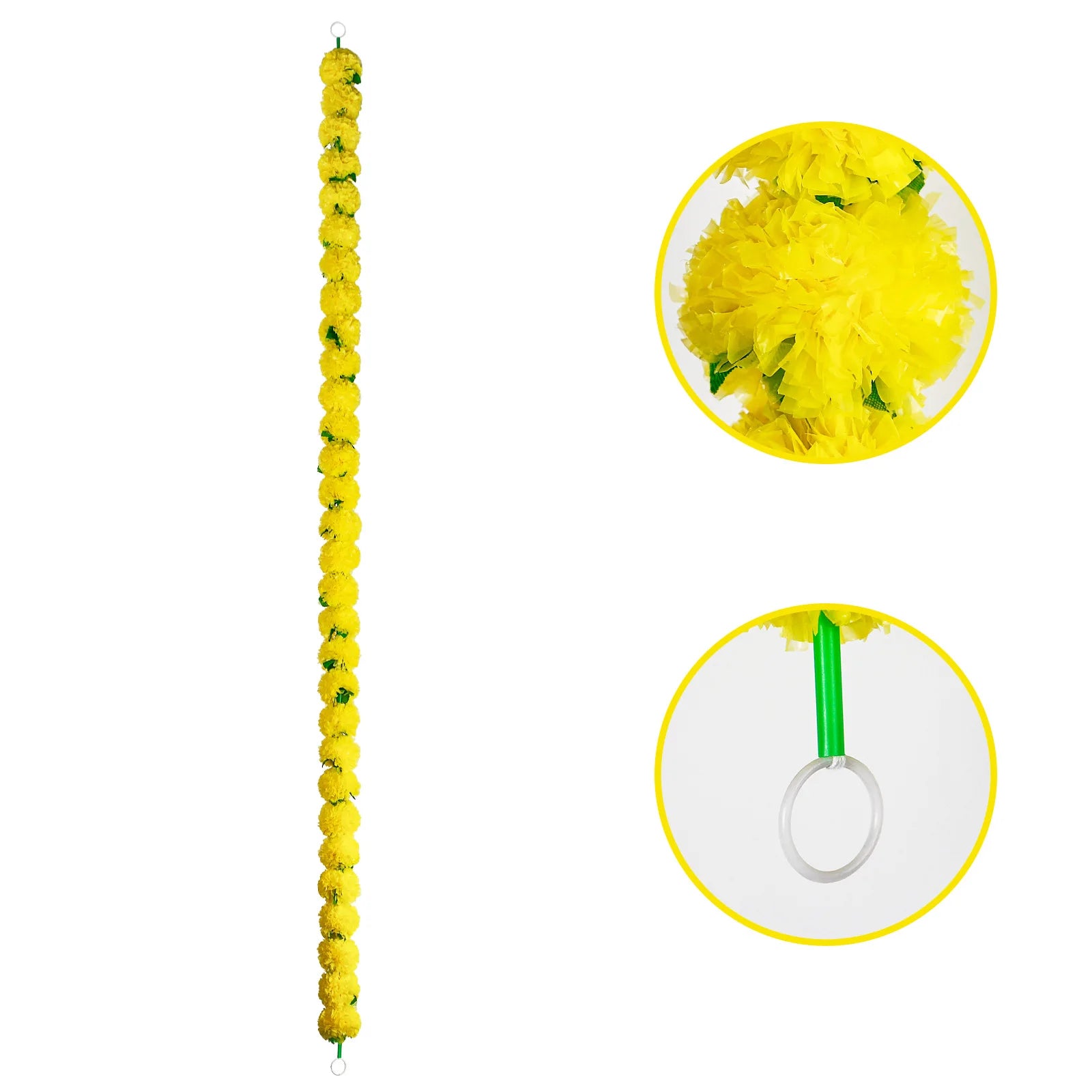 Artificial Marigold Garland For Diwali Wreath Indian Weddings Arch Decorations Garland Halloween Yard Hanging Flower Bar Strips