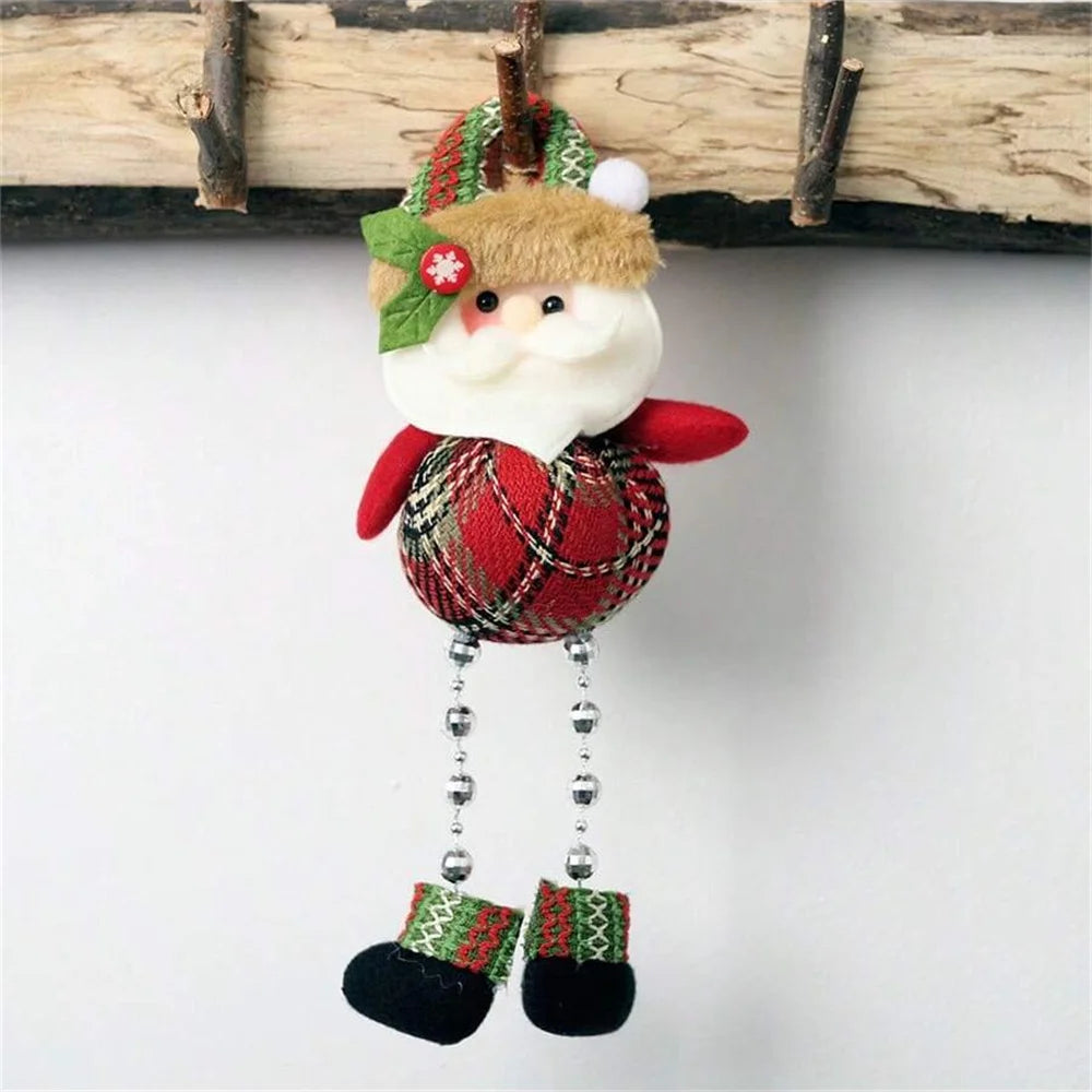 Christmas Tree Decorations, Plush Hanging Ornaments for Holiday Party, Santa Claus Snowman Reindeer Christmas Home Decoration