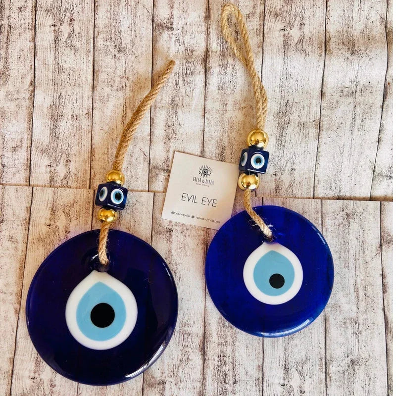 Evil Eye Wall Hanging Glass Blue Eye Wall Charm Home Decor Home Gift Idea House Protection Turkish Evil Eye Gift Wall Decoration