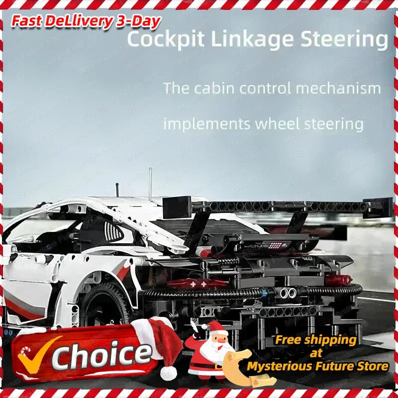 Christmas Racing DIY Boys Classic Racing Sports Car Building Block Toys Educational Vehicle Moc Assemble Bricks Kids Toys Gifts