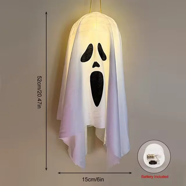 Halloween Ghost LED Light Hanging Ghost Home Decoration Outdoor Ghost House Bar Hanging Light Horror Prop Party Decoration