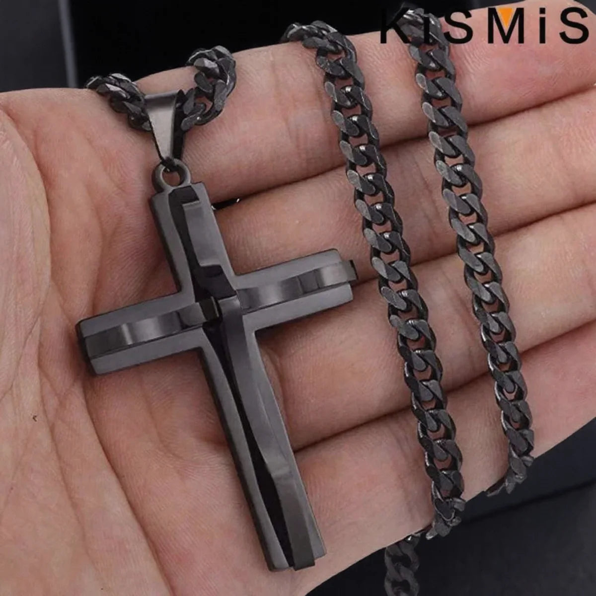 Men's Cross Pendant Necklace Fashion Hip-hop Jewelry Accessories Stylish Design Unique Gift for Him