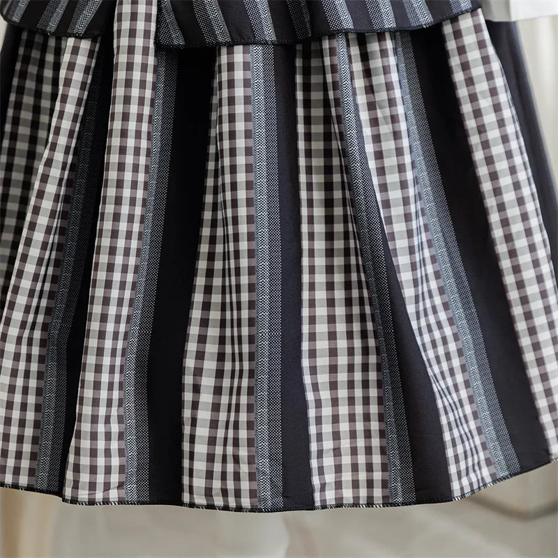 Children Wednesday Costume Girls Black Gothic Family Clothes Halloween Cosplay Costume for Kids Easter Carnival Fancy Dress Up