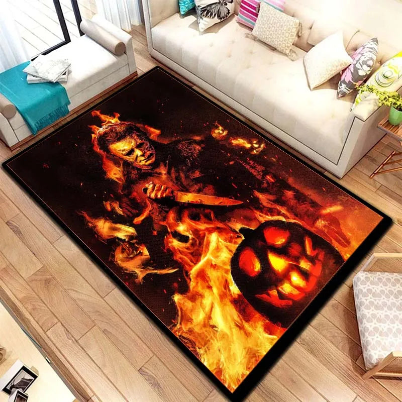 M-Michael Myers Horror Halloween Decorative Warmer Rug Home Living Room Bedroom Carpet Bathroom Kitchen Non Slip Carpet