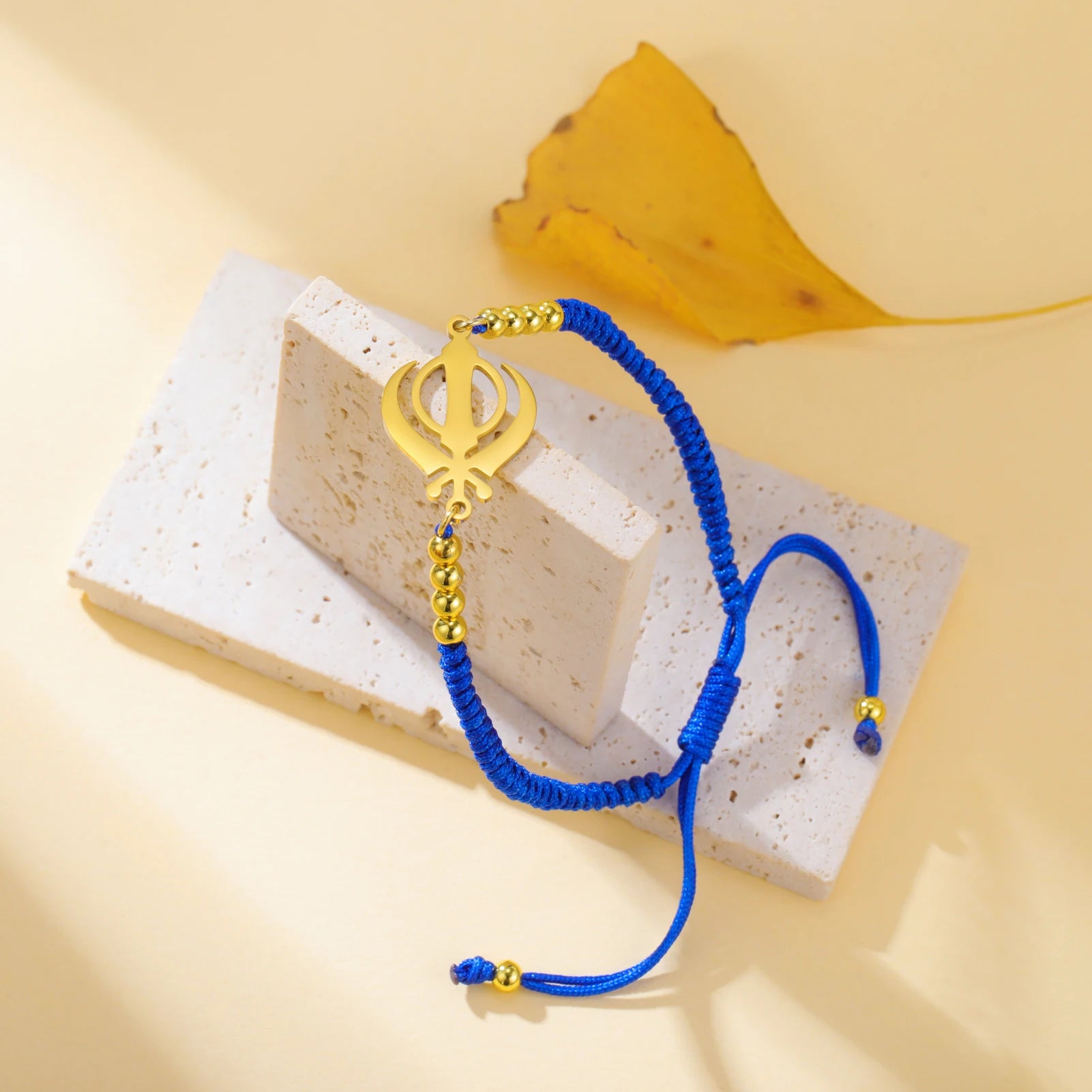 Lucktune Khanda Sikh Faith Bracelet for Women Men Stainless Steel Vintage Indian Sword Lucky Bracelet Spiritual Jewelry Gift