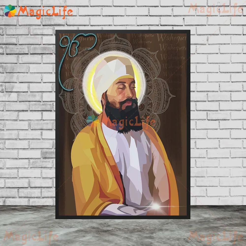 Handdrawn Sikh Religious Religion Poster Wall Pictures For Living Room Home Decor Poster Wall Art Canvas Painting Unframed