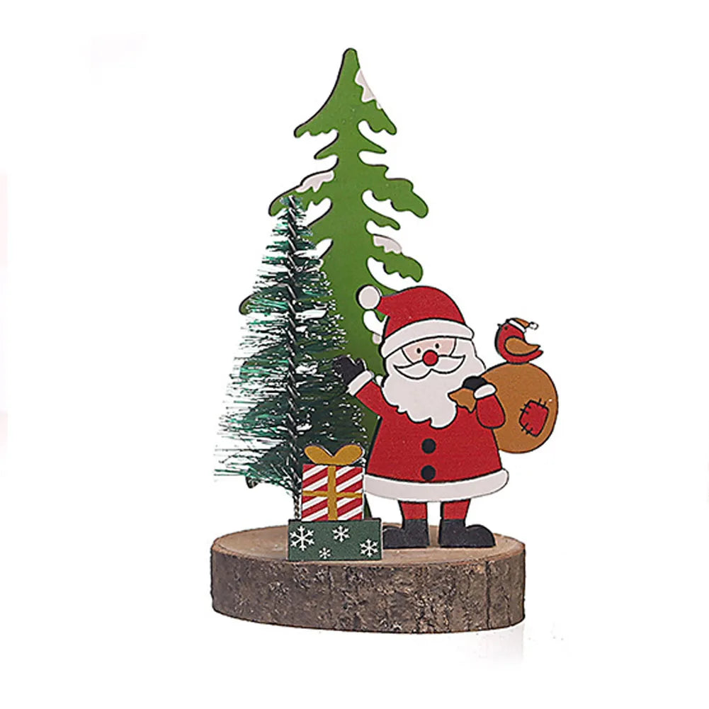 Christmas Wooden Ornaments Xmas Tree Pendant Santa Claus Crafts Table Decor Christmas Tree Decor Xmas Gifts New Year 2024