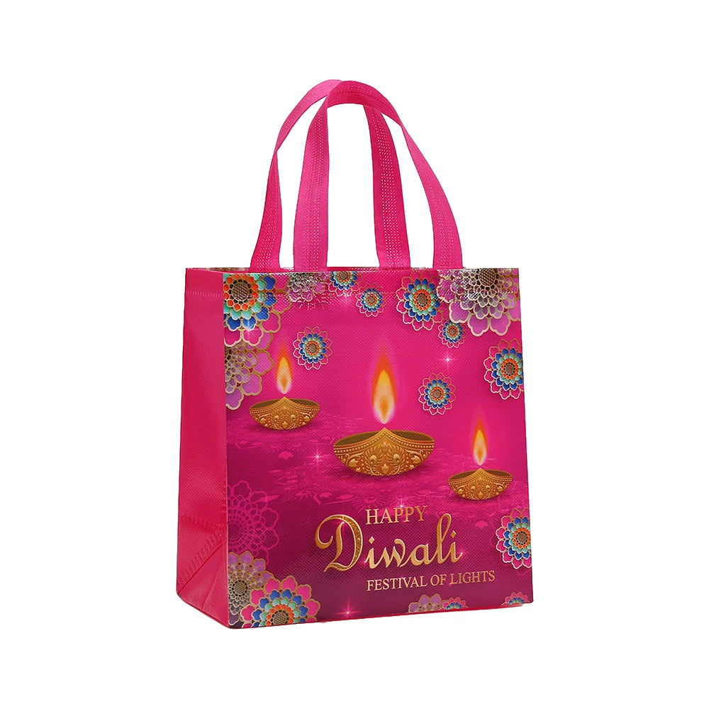 12Pcs Happy Diwali Theme Non-Woven Gift Packing Bag / Bag Decor