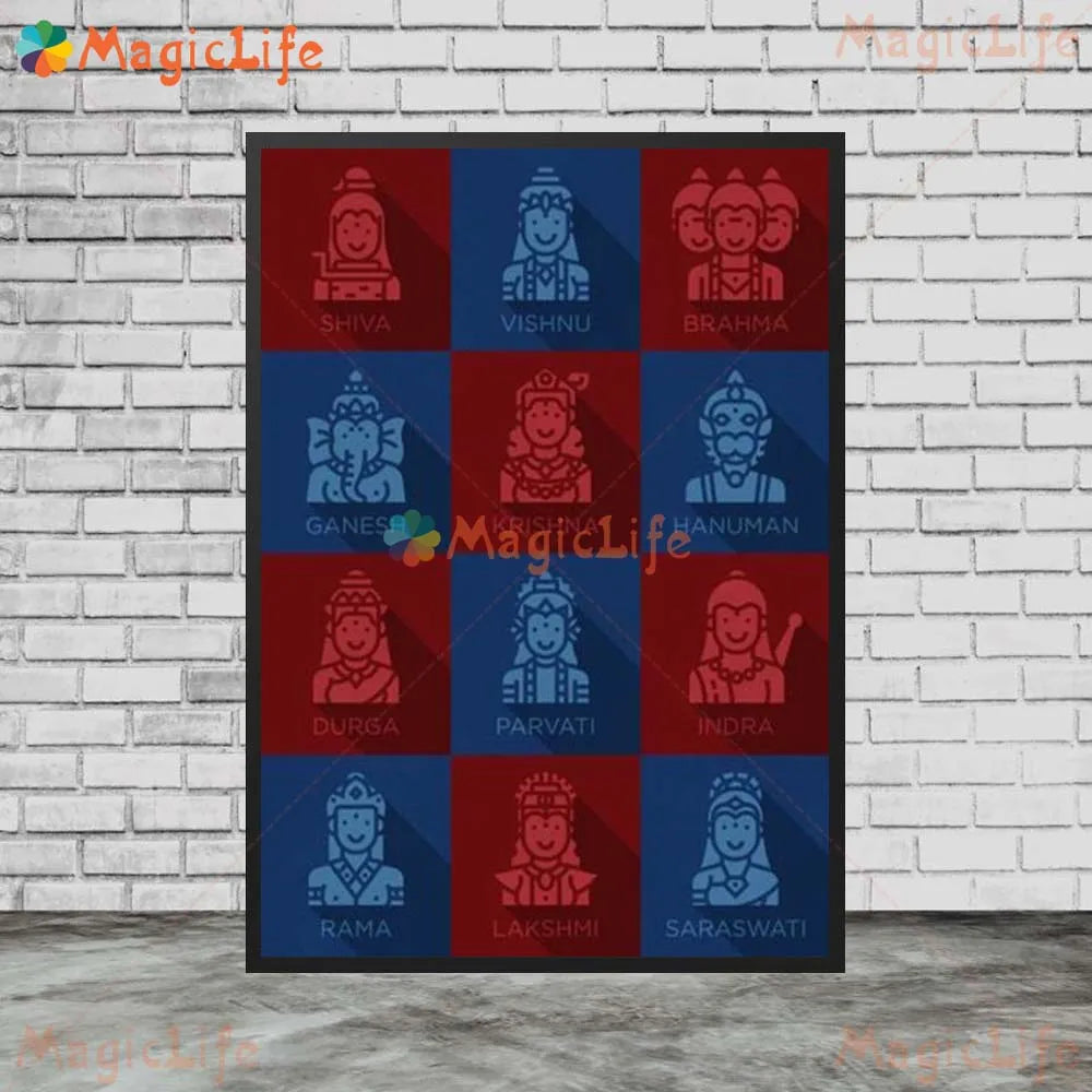 Hinduism India Diwali Religion Buddhism Wall Art Canvas Painting Posters Prints Wall Pictures For Living Room Decor Unframed