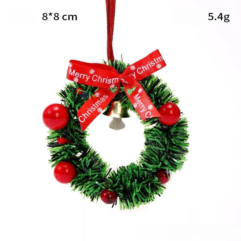 Christmas decoration car ornaments bells, Christmas tree decorations, atmosphere window layout, pendant mini wreaths