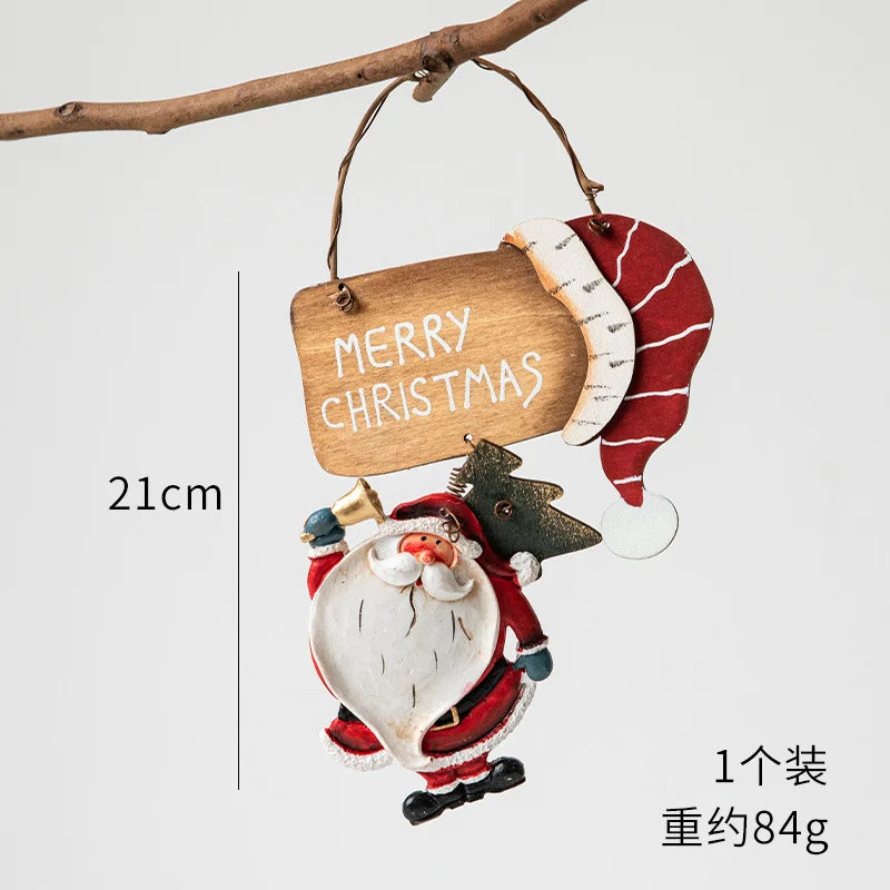 Christmas Resin Tree Decorations Santa Snowman Angel Pendant Ornament DIY Kids Toys Noel Navidad Kerst 2023