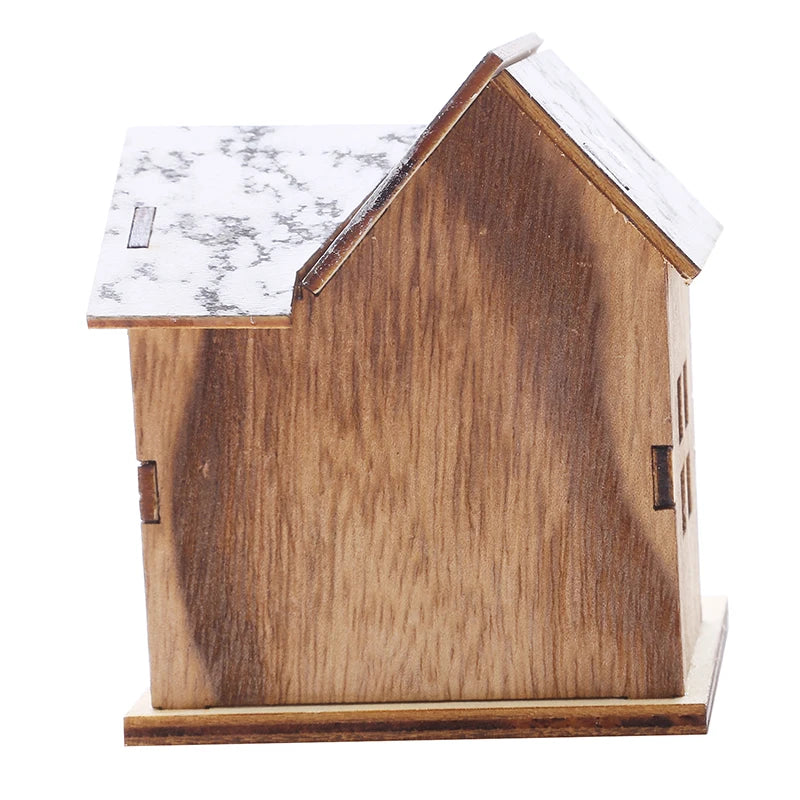 Christmas LED Light Wooden House Luminous Cabin Merry Christmas Decorations for Home DIY Xmas Tree Ornaments Kids Gifts New Year