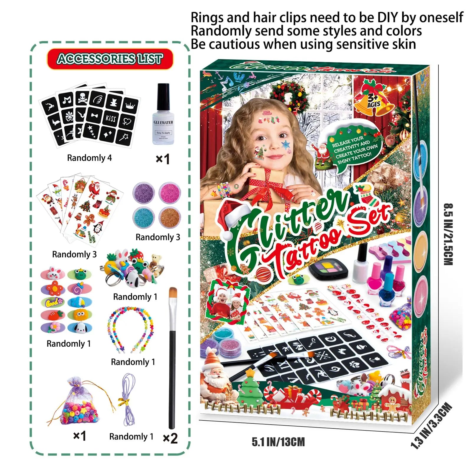 Christmas Diy Makeup And Armor Set For Children, Cosmetics, Beads, Hairpins, Necklaces, Jewelry, Cartoon Toys, Gifts