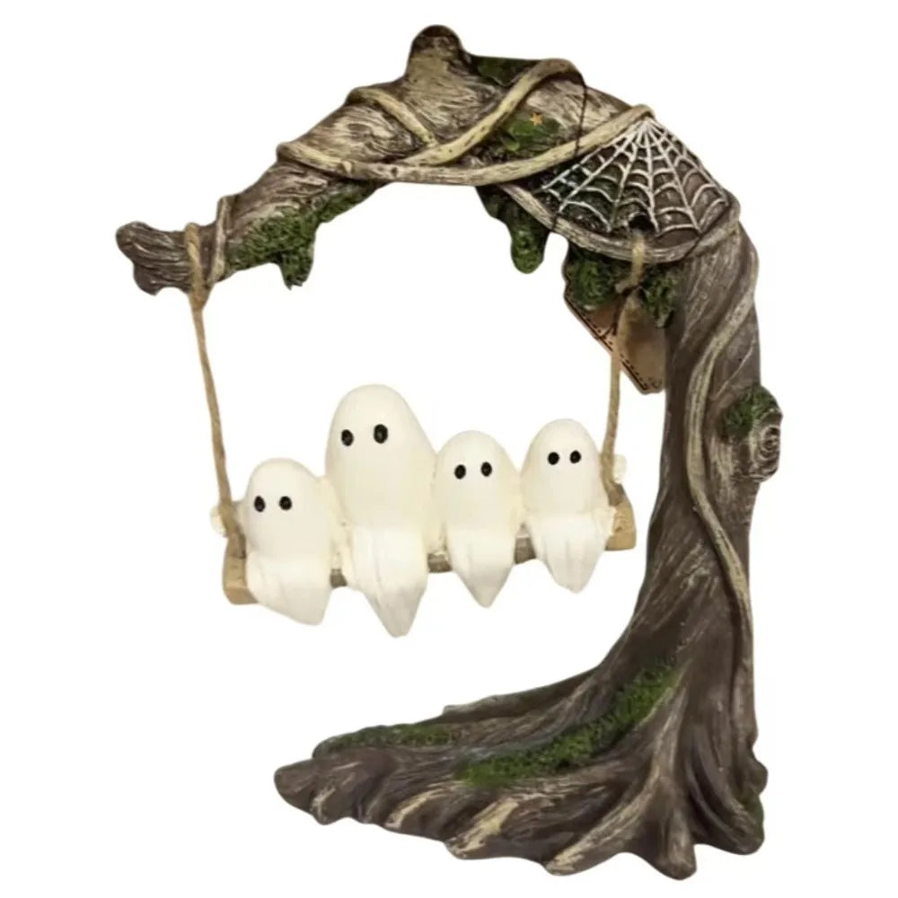 Halloween Themed Halloween Swing Ghost Ornament Handicraft Model Spooky Ghosts Decor Statue Collectible