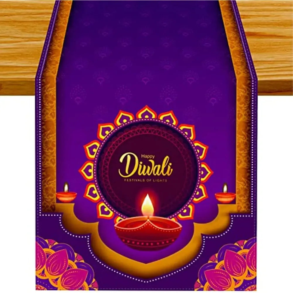 Happy Diwali Table Runners Candlestick Decoration Diwali Home Kitchen Table Decorations and Household Supplies