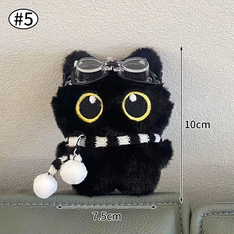 Cute Keychain Kawaii Black Cat Keychain Plush Cats Toy Backpack Hanging Pendant Decoration Keyring Halloween Ghost Theme Gifts