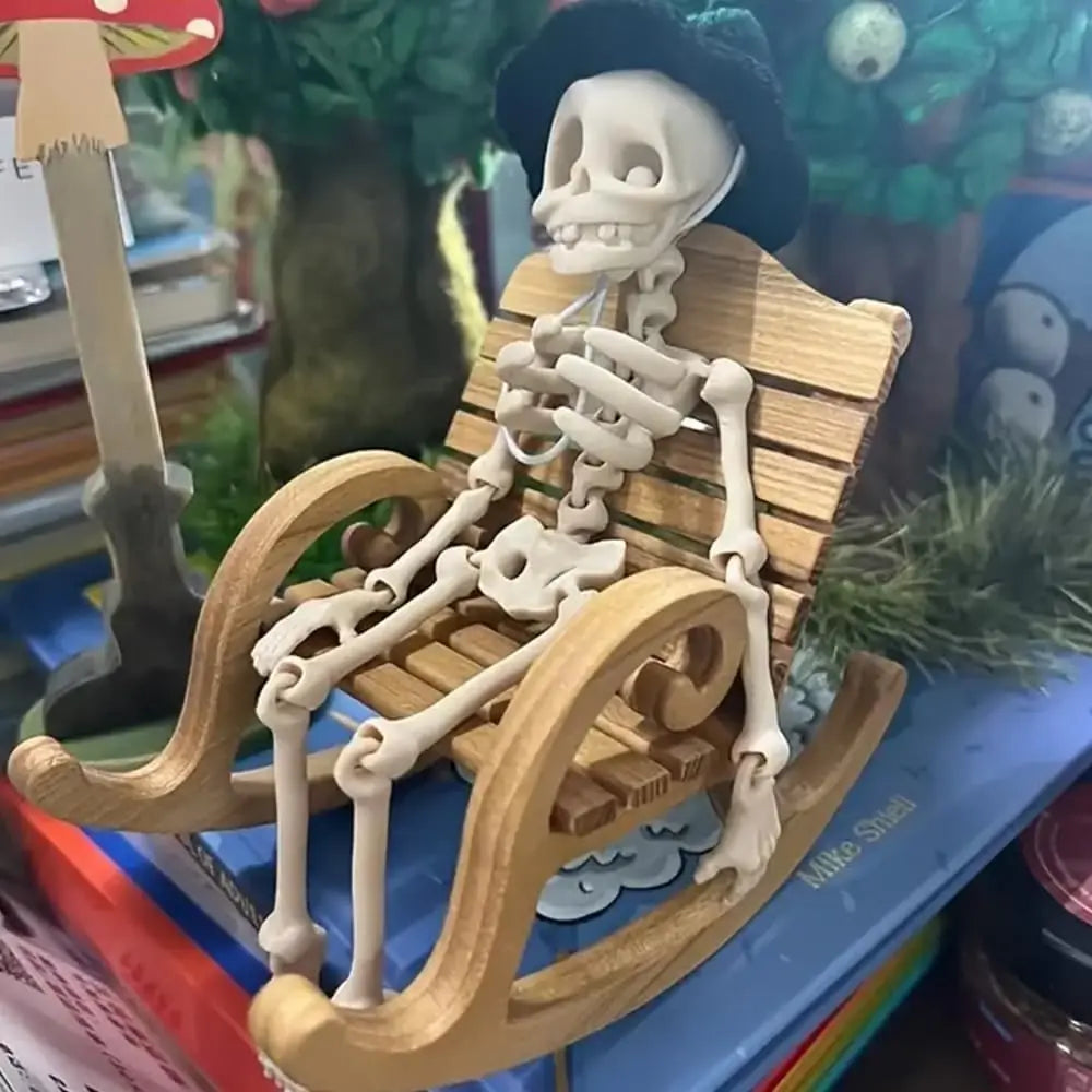 Poseable Skeleton Fridge Magnet Goth Human Skeletons Model with Movable Joints Funny Articulated Fridge Sticker Halloween Decor