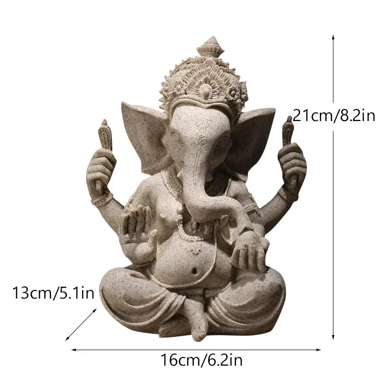 Sandstone Indian Ganesha  God Statue Religious Hindu  Shop Office Home Decoration Crafts
