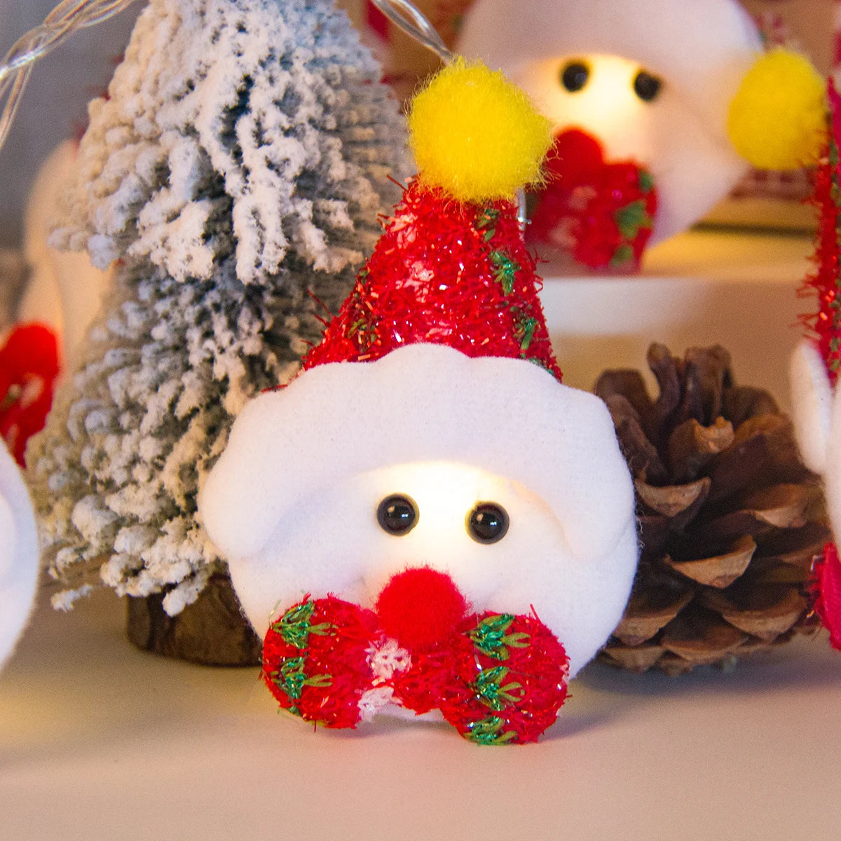 Christmas Snowman Felt Light String Red Hat Snowman 1.5m LED Light Decoration Christmas Decorations Navidad Noel New Year Decor