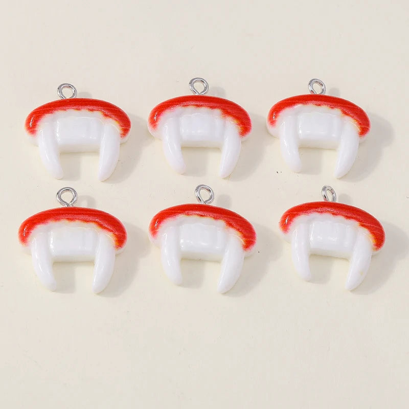 Leslie 10Pcs New Resin Halloween Charms Kawaii Cat Spider Castle Ghost Pumpkin Charms Pendants Decor DIY Earring Jewelry Making