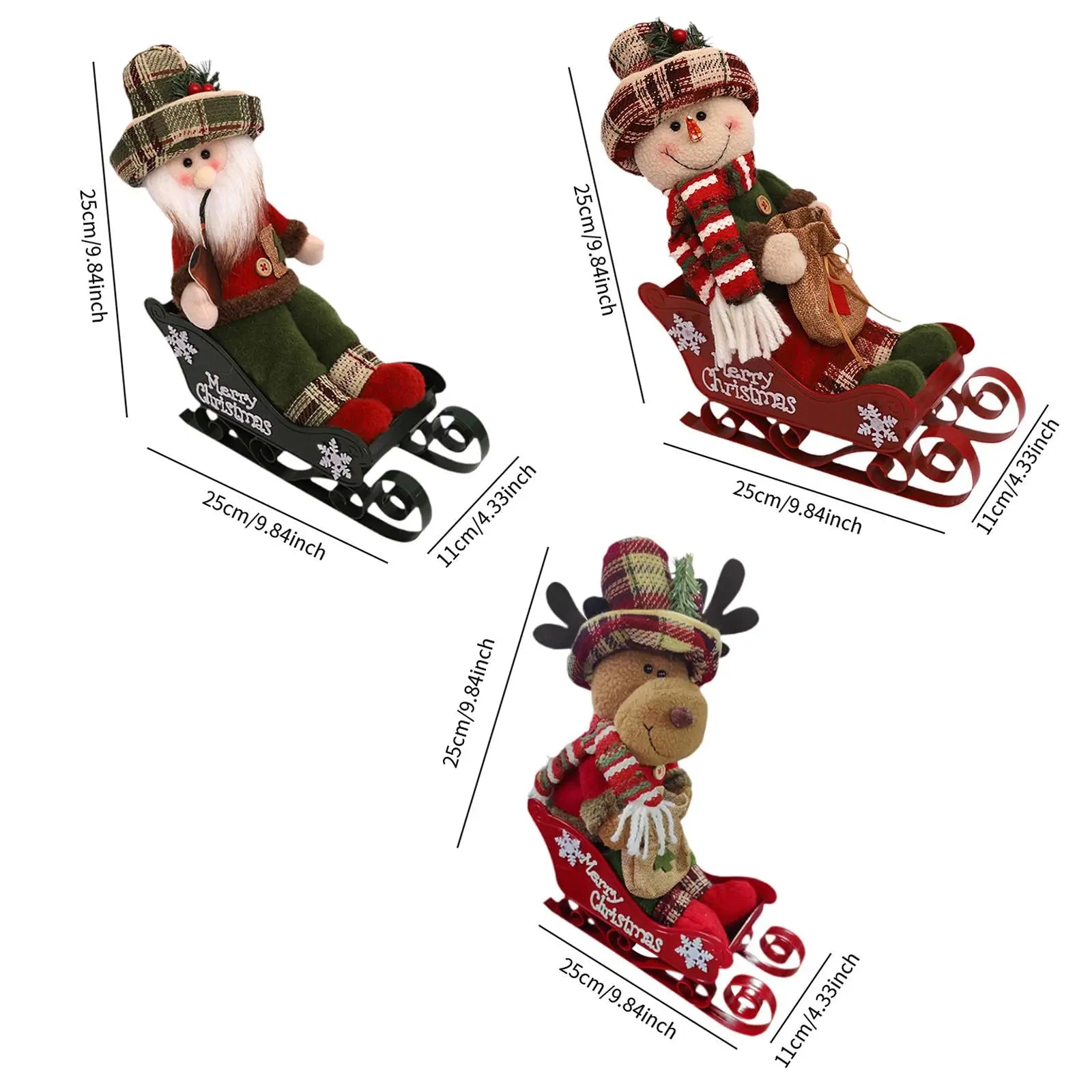 Christmas Statue Xmas Sculpture Figurine Decorative Tabletop Ornament for Home Cabinet Office Housewarming Photo Props